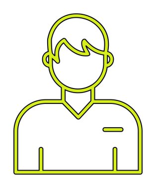 Erkek kullanıcı simgesi. Vektör çizim