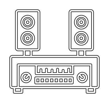 renk çizgisi ses hoparlörleri vektör çizimi 