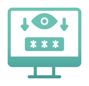 Basit Bilgisayar Casus Yazılımı simgesi, vektör illüstrasyonu