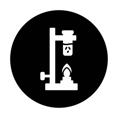 Bunsen brülörü doğrusal simgesi. Laboratuvar aleti. Web tasarımı için simge