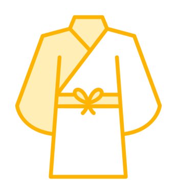 Yukata simgesi, doğrusal izole edilmiş illüstrasyon, ince çizgi vektörü, web tasarım işareti 