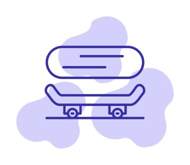 Basit kaykay simgesi, vektör illüstrasyonu