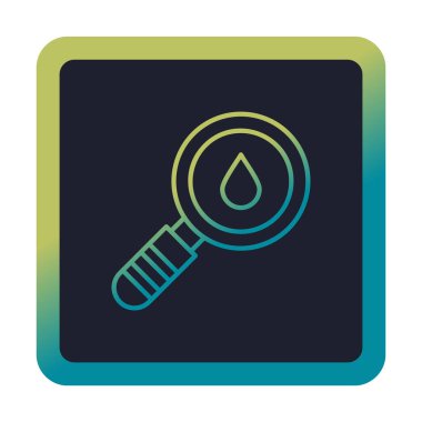 Loupe ikonu. Büyüteçteki su damlasının vektör çizimi