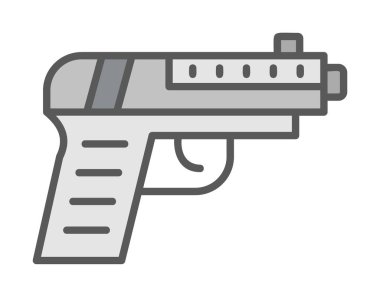 beyaz arkaplanda izole edilmiş tabanca ikonu vektörü Web ve mobil uygulama tasarımı, silah logosu kavramı