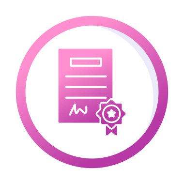 Sertifika vektör simgesi modern basit illüstrasyon                                 