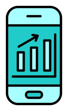 akıllı telefon ekran vektör simgeleri üzerinde analiz