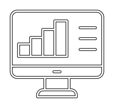 Basit Bilgisayar İzleme Veri Analizi simgesi, vektör illüstrasyonu