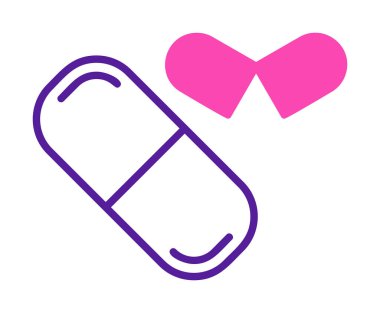 ilaç yassı ikonu, kapsüller, haplar            