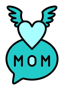 Anneler Günü simgesi, tebrik kartı şablonu, vektör illüstrasyonu