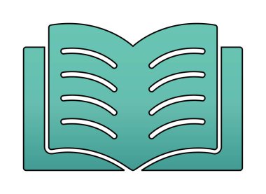 düz Kitap simgesi vektör illüstrasyonu 