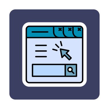 Basit web sayfası simgesi, vektör illüstrasyonu