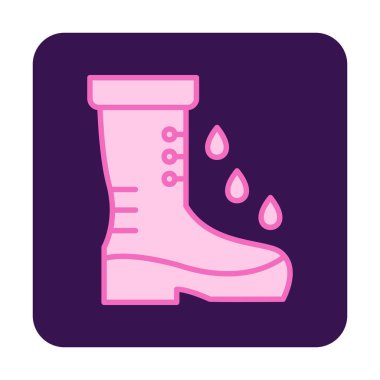 Basit Rainboot simgesi, vektör illüstrasyonu