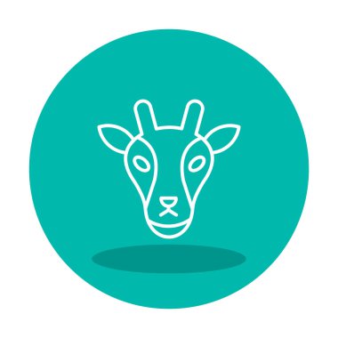 Zürafa baş web simgesi, vektör illüstrasyonu 