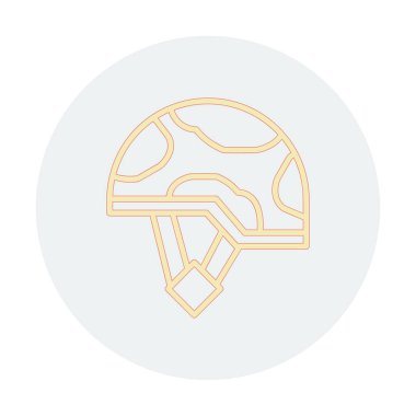 Askeri miğfer vektör renk çizgisi simgesi