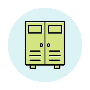 Lockers web simgesi, vektör illüstrasyonu                