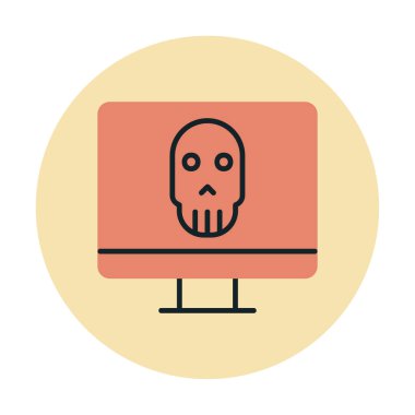 Ölü Bilgisayar Ekran simgesi, vektör illüstrasyonu 