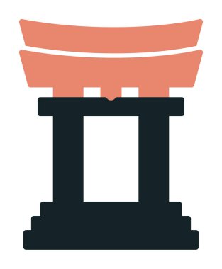 Basit Japon Tori Kapısı simgesi, vektör illüstrasyonu