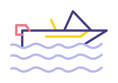 Basit Motorboat simgesi, vektör illüstrasyonu