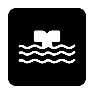 Moda tarzında izole edilmiş arka planda su ikonu olan balina kuyruğu