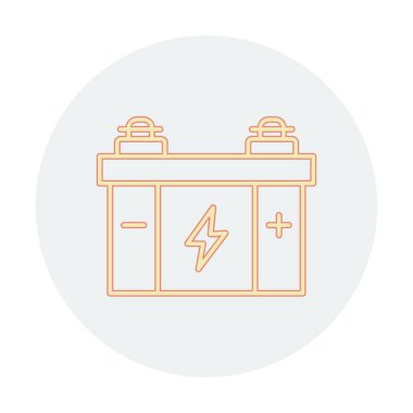 Basit düz araba pil vektör çizimi