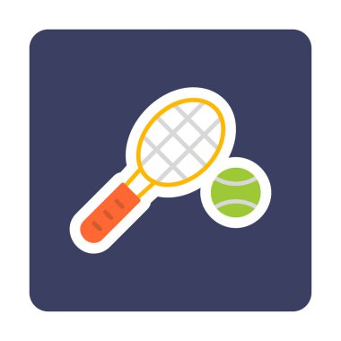 Tenis topu ve raket hattı biçim vektör tasarımı                  