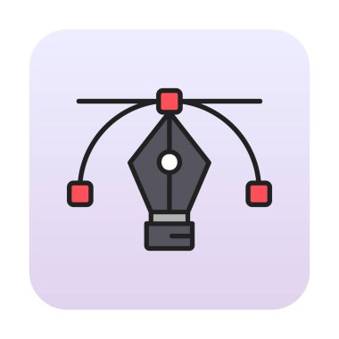 Basit kalem aracı simgesi, vektör illüstrasyonu