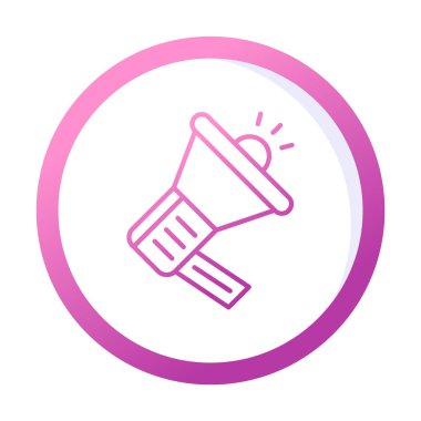 Megafon vektör illüstrasyonlu tanıtım konsepti simgesi