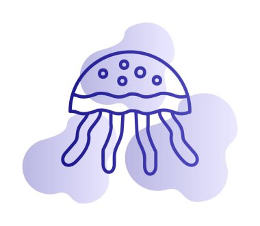 Denizanası. Web simgesi basit illüstrasyon                       