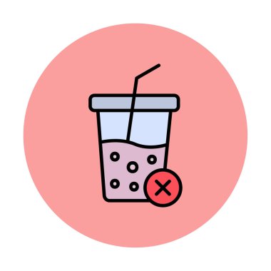 Basit, alkolsüz içecek simgesi, vektör illüstrasyonu