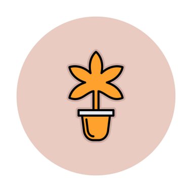 Basit Marihuana simgesi, vektör illüstrasyonu