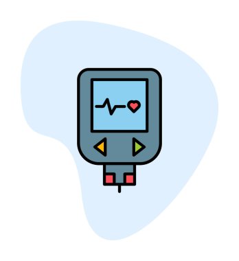 düz Glucometer ikon vektör illüstrasyon tasarımı