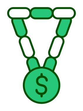 Dolar işaretli bilezik, vektör illüstrasyonu  