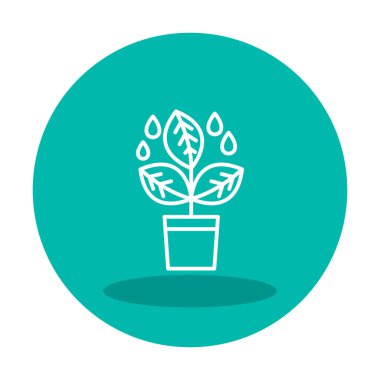 çömlek simgesine bitki, vektör illüstrasyonu 