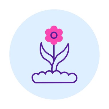  düz çiçek vektör simgesi. dizayn