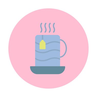 çay fincanı simgesi, vektör illüstrasyonu