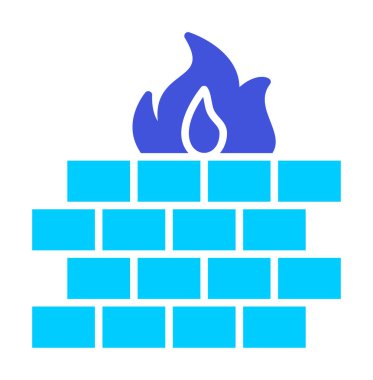 Şömine simgesinin vektör illüstrasyonu 