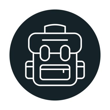 sırt çantası simgesi vektör illüstrasyonu