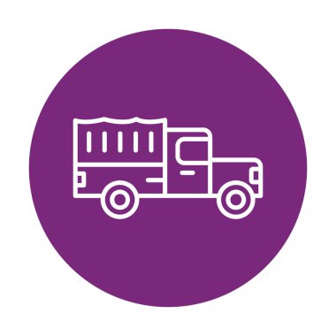 Askeri Kamyon ikonu vektör illüstrasyonu