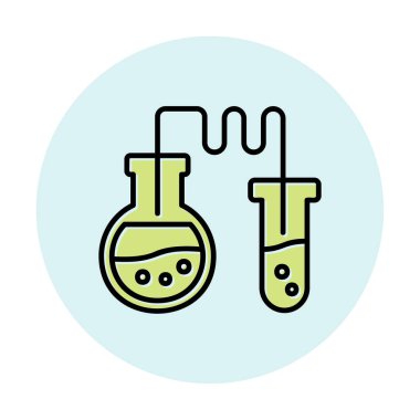 Test tüplü kimya laboratuvarı. Kimya konsepti                                             