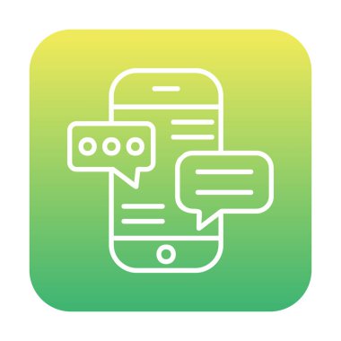 Basit akıllı telefon sohbet simgesi, vektör illüstrasyonu