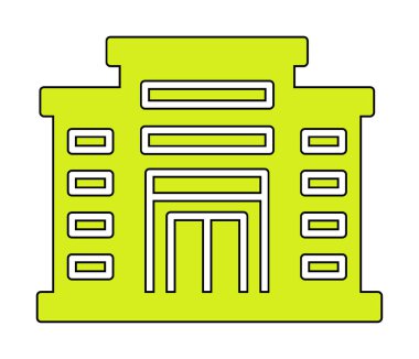 Alışveriş merkezi simgesi. Alışveriş merkezi oluşturma simgesi, vektör illüstrasyonu 