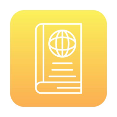 Basit Dünya Kitabı simgesi, vektör illüstrasyonu