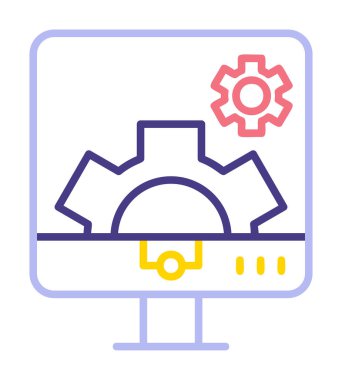 Bilgisayar ayarları simgesi, vektör çizim