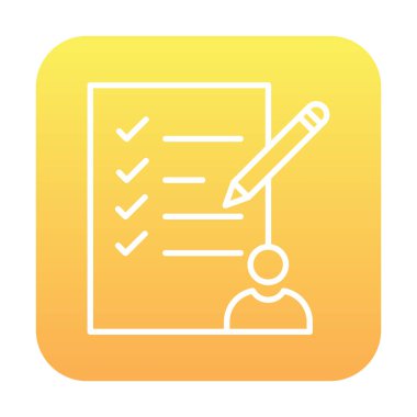 Kontrol listesi düz simgesi, vektör illüstrasyonu 