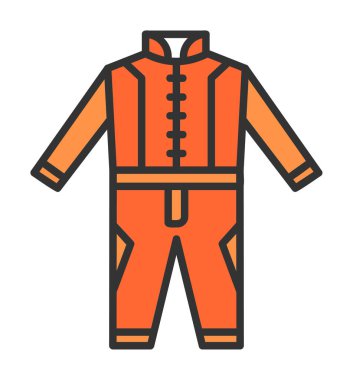 Race Suit web simgesi, vektör illüstrasyonu