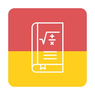 Matematik kitabı. Web simgesi basit illüstrasyon                         