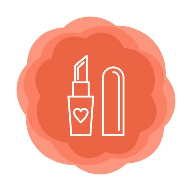 güzellik ruj simgesi düz stil, vektör illüstrasyonu