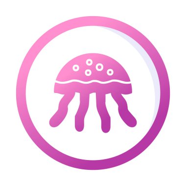 Denizanası. Web simgesi basit illüstrasyon                       