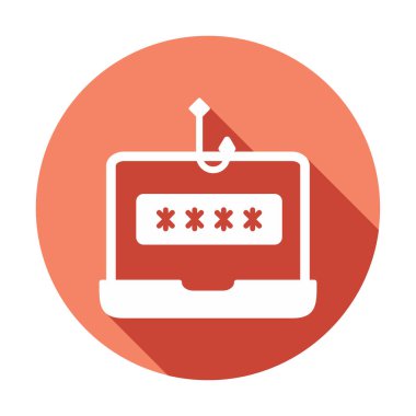 E- posta phishing satır simgesi. Mobil konsept ve web tasarımı için posta dolandırıcılığı stili işareti. Sembol, logo çizimi. Vektör grafikleri