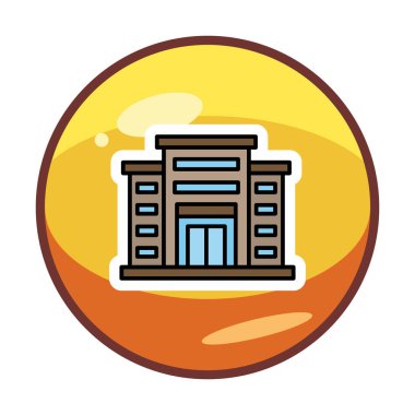 Alışveriş merkezi simgesi. Alışveriş merkezi oluşturma simgesi, vektör illüstrasyonu 